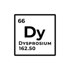 Dysprosium, chemical element of the periodic table graphic design