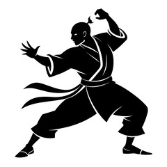 silhouette of a Marshall art  person