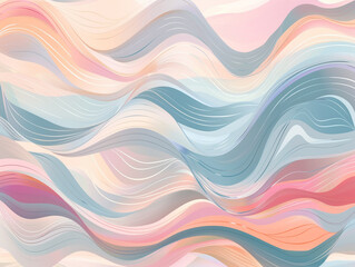 Whimsical abstract background, cute pastel tones, flowing lines, soothing design