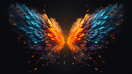 abstract glowing wings
