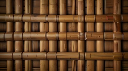 Handcraft woven bamboo pattern and texture for background Generative AI