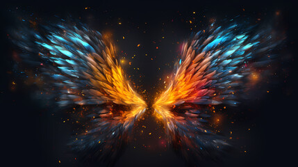 abstract glowing wings