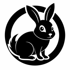 A rabbit vector art silhouette 