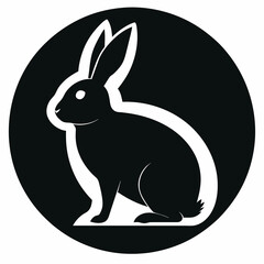 A rabbit vector art silhouette 