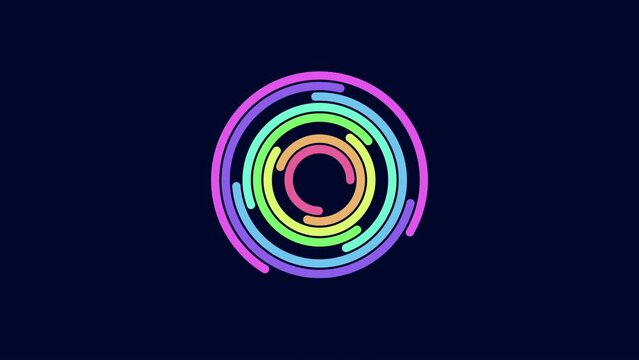 A colorful rainbow pattern in a circular design, perfect for logos or website designs. The playful rainbow colors convey joy and the circular shape symbolizes unity and continuity