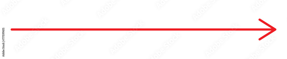 Poster long arrow vector icon. straight long right vector arrow icon. thine red arrow pointer right icon is
