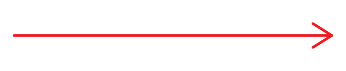 Obraz premium Long arrow vector icon. Straight long right vector arrow icon. Thine red arrow pointer right icon isolated. 
