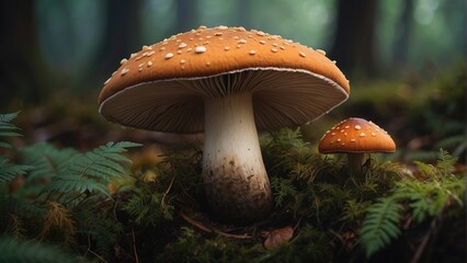 Enchanted Forest Tranquility A Captivating Mushroom Amidst the Woodland - Wallpaper