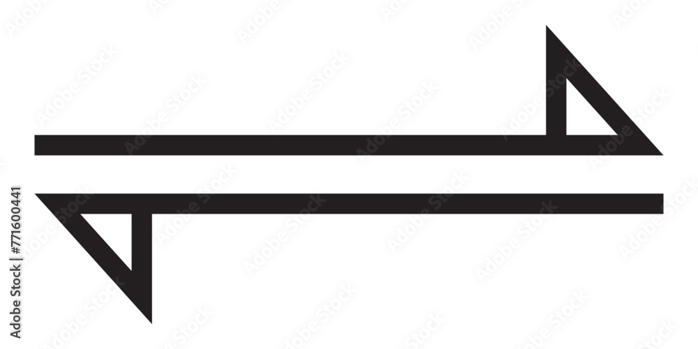 Poster double arrow icon, two side symbol. dual sign. navigator button. cursor symbol.