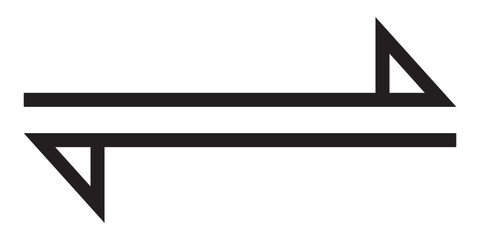 Double arrow icon, two side symbol. Dual sign. Navigator button. Cursor symbol.
