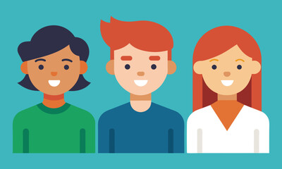 Collection of people character illustration. Group of young people avatars vector illustration design