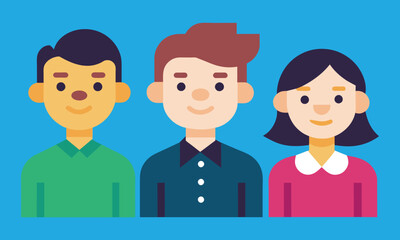 Collection of people character illustration. Group of young people avatars vector illustration design