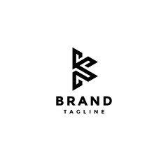 Ornamental Line K Letter Logo Design. Continuous Lines Form the Letter KS Logo Design.