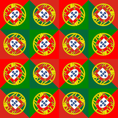 portugal flag pattern. circle background. illustration
