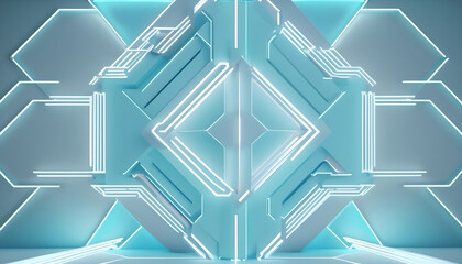 background for your presentation textured 3D wall in light blue and white 6