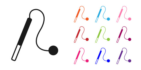 Black Pet cat toy icon isolated on white background. Set icons colorful. Vector