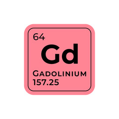 Gadolinium, chemical element of the periodic table graphic design