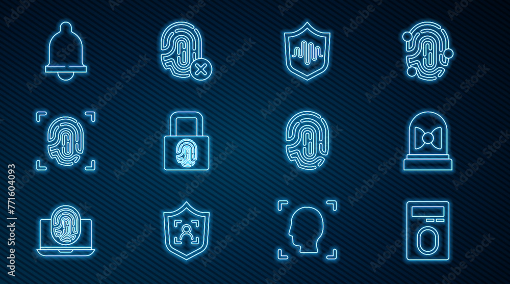 Poster set line fingerprint with lock, motion sensor, shield voice recognition, and rejection fingerprint i
