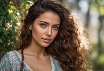 Naklejka premium A Portrait Of Breathtakingly Gorgeous, Exotic, Beautiful Woman. 