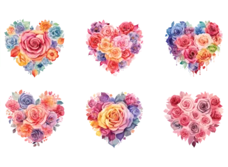 Fotobehang Bloemen watercolor love shape Mandla floral vector