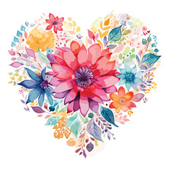 watercolor love shape Mandla floral vector