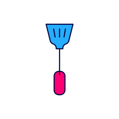 Filled outline Fly swatter icon isolated on white background. Vector