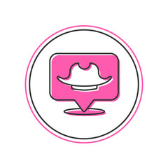 Filled outline Location pirate icon isolated on white background. Vector