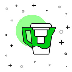 Filled outline Water jug with a filter icon isolated on white background. Vector