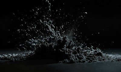background with splashes. Abstract black powder splash design