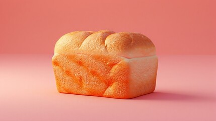 A clay-style 3D render of a loaf of bread isolated on a pure solid background. - obrazy, fototapety, plakaty