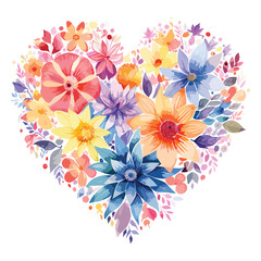 watercolor love shape Mandla floral vector