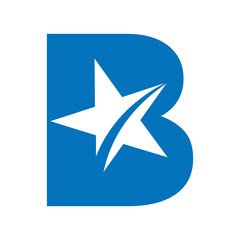 Star Logo combine with letter B vector template