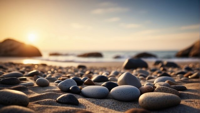 Oceanic Pebbles Wallpaper of Beach Stones