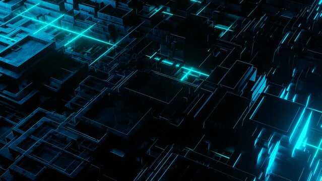 Abstract Sci-Fi Cube Technology Animation