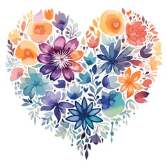 watercolor love shape Mandla floral vector