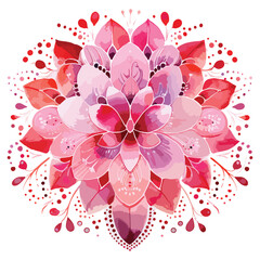 watercolor love shape Mandla floral vector
