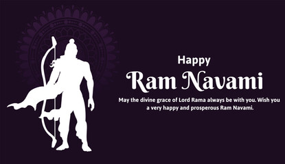 Happy Ram Navami Indian Festival celebration  design - obrazy, fototapety, plakaty