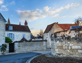 Royal City of Loches (France) spring view. Was constructed in the 9th century.
