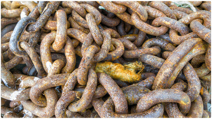 Rusty chain background-weathered chain
