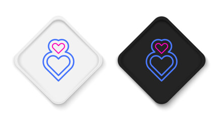 Line Heart icon isolated on white background. Romantic symbol linked, join, passion and wedding. Happy Valentines day. Colorful outline concept. Vector