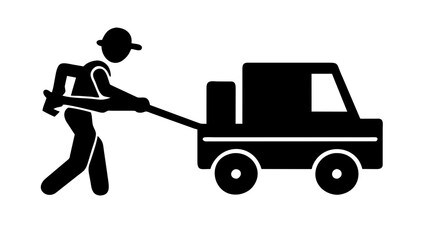 illustration of a worker with a shovel