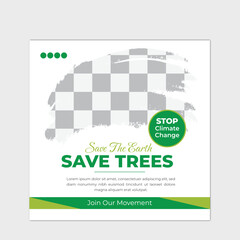 Social media post template with save the Trees