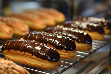 Assorted Donuts Displayed on Rack