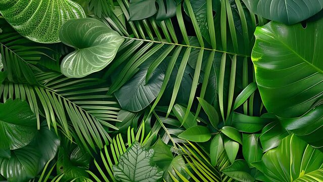video leaves background. The background video is leaves in a tropical forest.