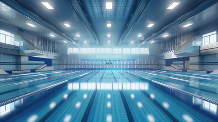 Swimming pool indoor stadium.