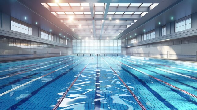 Swimming pool indoor stadium.