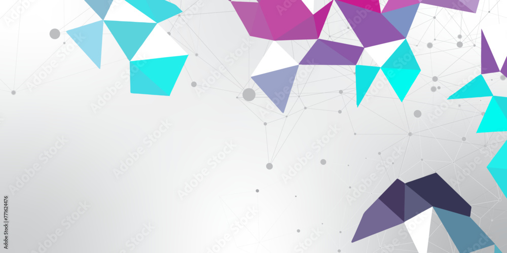 Aufkleber abstract polygonal techno background. line points connections, triangular technology design. luxury 