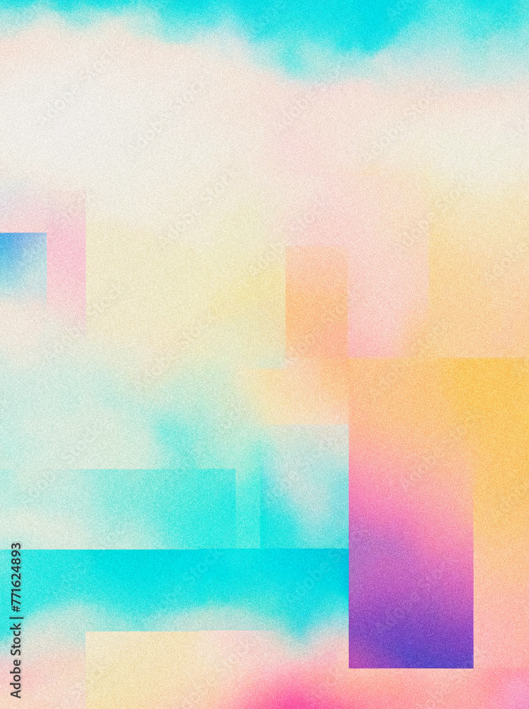 Poster this vibrant, noise-textured artwork captivates with its dynamic shapes and multicolored gradients, 