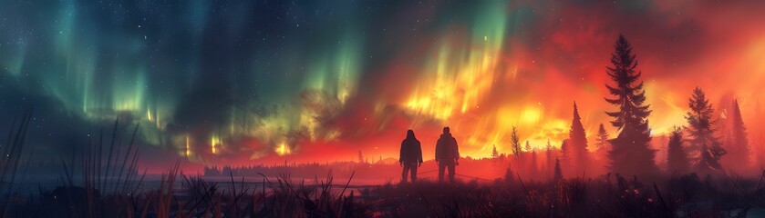 Fototapeta premium Aurora Over Wilderness
