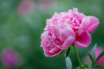 Obraz premium Pink Flower in Blurry Background
